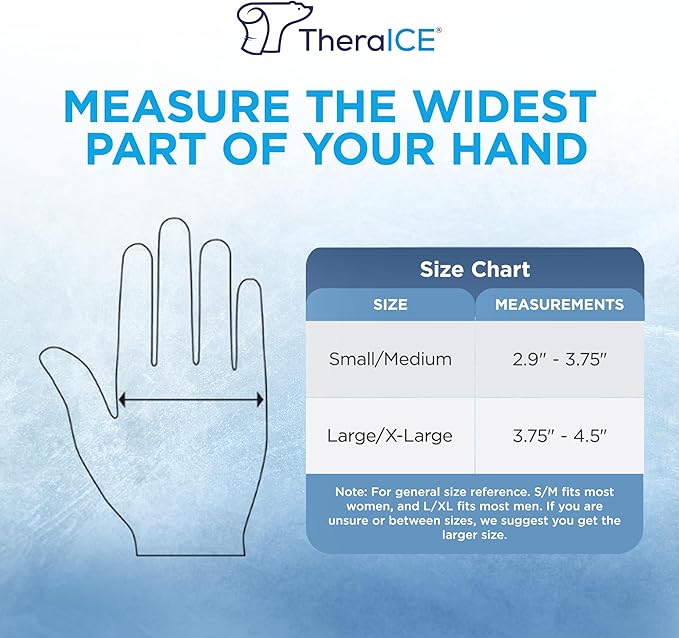 TheraICE Wrist Ice Pack Wrap Thumb Brace for Either Hand for Hot & Cold Therapy - Reusable Soft Gel Glove for Injuries, Carpal Tunnel, Arthritis, De Quervain's Tenosynovitis - Fits Most Women - S/M