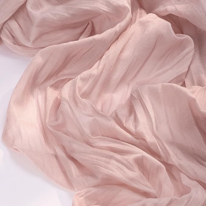 Socomi10pcs Pink Cheesecloth Table Runner Boho Rustic Gauze Dusty Pink Fall Thanksgiving 120 inch 10FT Cheese Cloth Runner for Wedding Party Baby Shower Birthday Home Decor Holiday Decorations