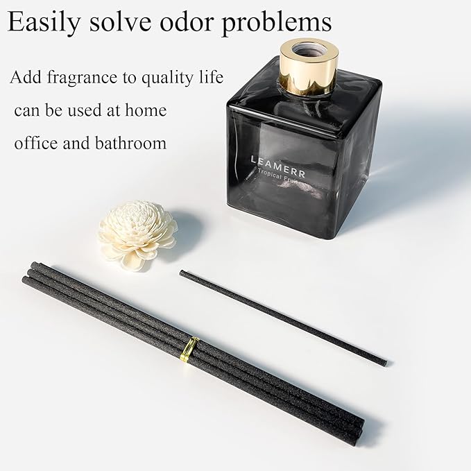 LEAMERR Reed Diffuser Set, My Way Floral Fragrance Diffuser 6.1 fl oz with 6 Reed Sticks Long-Lasting Home Fragrance Reed Diffuser for Home Room Office Bathroom Shelf Decor