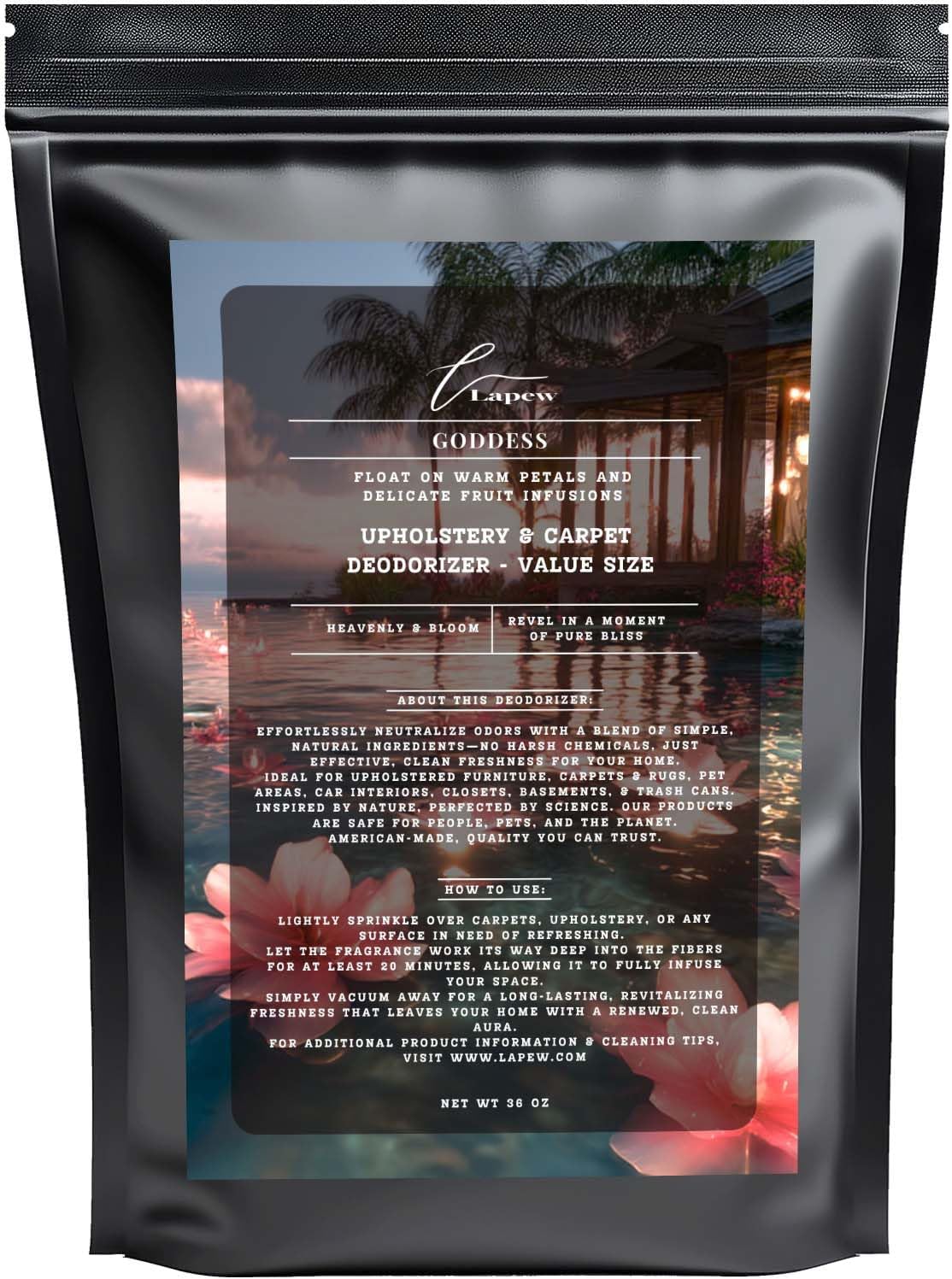 Goddess Carpet Freshener Powder Refill 36 oz | Powerful Odor Eliminator for Home | Upholstery Deodorizer | Carpet Deodorizer | Pet Urine | Cat Litter Box | Sweet Grace Fragrance