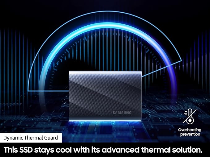 Samsung T9 Portable SSD 1TB, USB 3.2 Gen 2x2 External Solid State Drive, Seq. Read Speeds Up to 2,000MB/s for Gaming, Students and Professionals, MU-PG1T0B/AM, Black