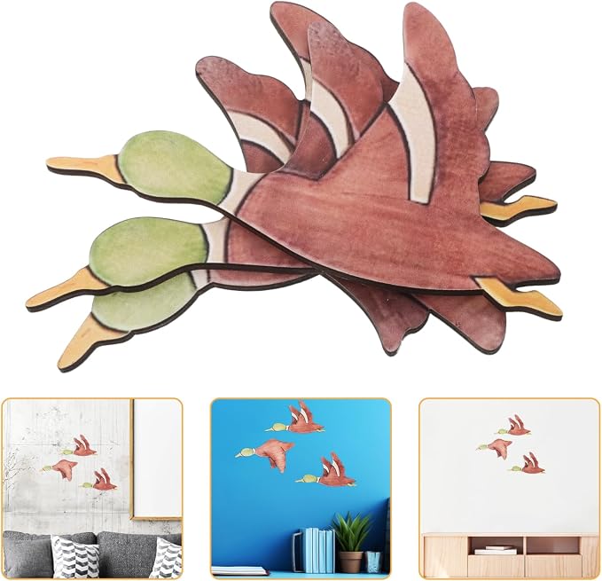 FUTUREORYY 3pcs Rustic Wood Flying Bird Wall Decor Elegant Indoor Ornament for Home Living Room Office Vintage Style Bird Sculpture for Unique Home Adornment