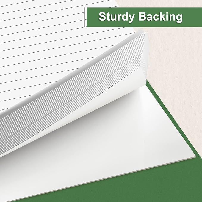MuiAng 6 Pack Note Pads 5 x 8 Inch Writing Pads College Ruled Legal Pads, White Lined Notepad for Work or School, 30 Sheets/Pad, Perforated Recycled Note Paper for Note-Taking, Grocery List