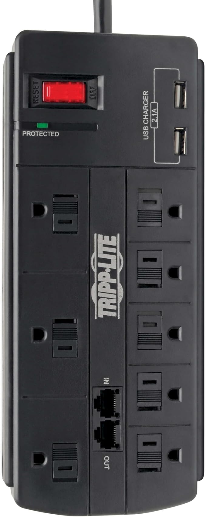 TRIPP LITE USB Charging Computer Surge Protector (TLP88TUSBB) - Black