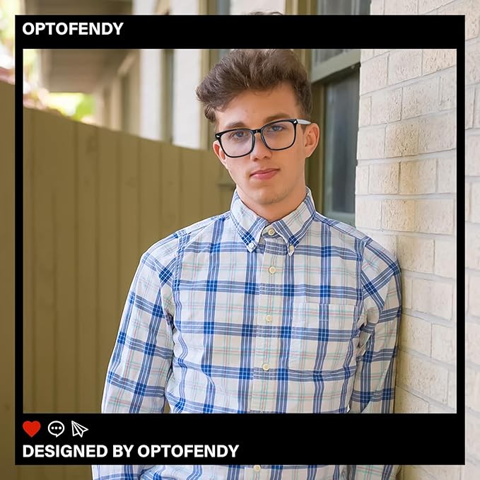 OPTOFENDY Blue Light Blocking Glasses Women Men, Computer Eyeglasses Anti Blue Light Glasses with Anti Eyestrain & UV