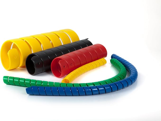 Caplugs SPSS Series – Plastic Safeplast Safe-Spirals, Spiral Wrap Hose & Cable Protector, Yellow HD-PE, 2.0" OD x 100' L Hydraulic & Pneumatic Hoses, Construction, Manufacturing, Auto (050C100Ye)