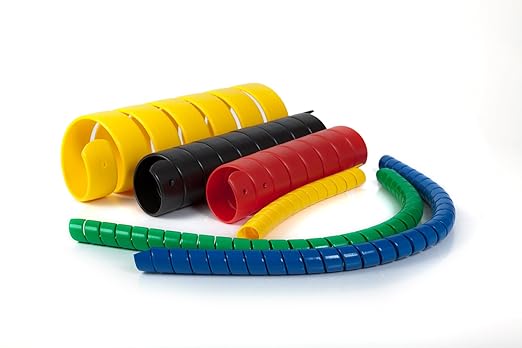 Caplugs SPPC Series – Safeplast Safe-Spiral Pre-Cut Spiral Wrap, Hose & Cable Protector, Yellow HD-PE, 0.375" OD x 25' Pre-Cut Length, Hydraulic & Pneumatic Hoses (12PC25ye)