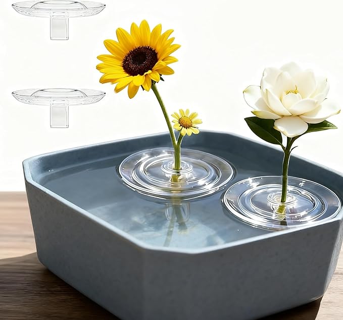 2025 Creative Floating Flower Arrangement Holder, Clear Acrylic Floral Bowl Stem Holder, DIY Floating Centerpiece Bouquet Holders, PVC Flower Float for Weddings, Parties & Fish Tanks (20, L)