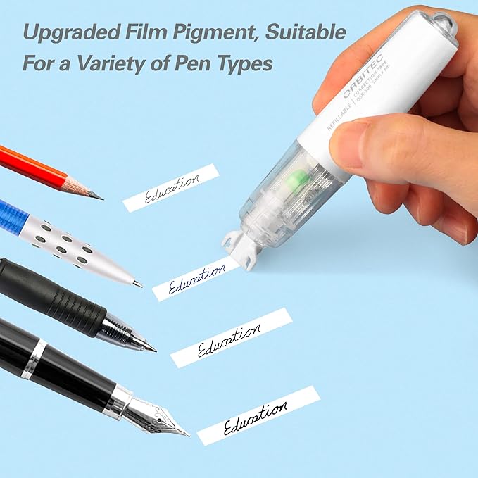 BITOSEE Refillable Retractable White Correction Tape, Mini Small Japan Aesthetic Cute Correction Tape Pen, with Easy to Refill Pen Applicator,for Kawaii School Office Supplies