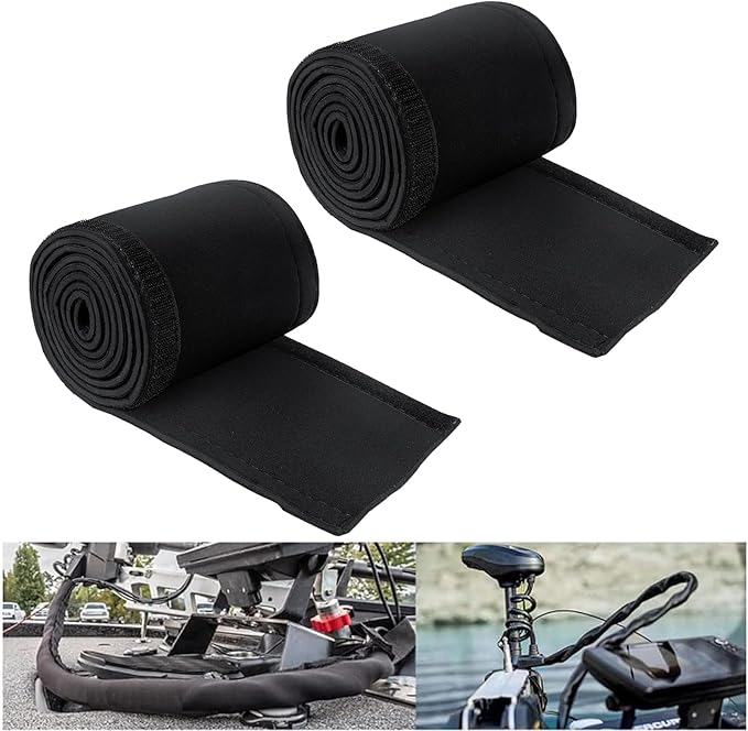 2 PCS Trolling Motor Cable Organizer Sleeve, 60" L Neoprene Troll Sleeve Trolling Motor Wire Cover, Cable Management Sleeve Wrap for Cover Wire and Extension Cords