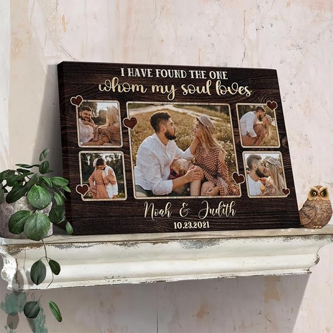 Dem Canvas Personalized Canvas Prints, I Have Found The One, Couple Romance Gifts, Wedding Gifts For Couple Custom Canvas Anniversary Valentine Gift For Wedding Canvas Engagement Gift (24x16)