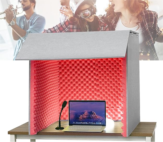 Portable Sound Recording Vocal Booth Box,Desktop Soundproof Cover,Isolation Booth,Sound Absorbing Shield,sound Proof Foam Panels To Filter Vocal,studio Booth,isolation Booth,portable Recording Studio