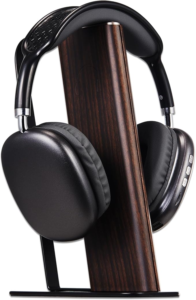 Gunking Premium Headphone Stand for Desk,Walnut Finishing Headphones Stand for Gaming&Studio Headphones with Heavy-Duty Anti-Slip Carbon Steel Base
