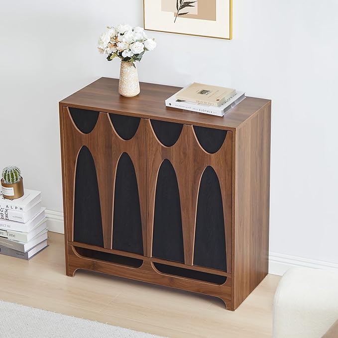 Bifins Sideboard Buffet Cabinet with Storage, 31.5” Mid Century Modern Storage Cabinet with Adjustable Shelf and 2 Doors for Dining Room, Living Room,Entry
