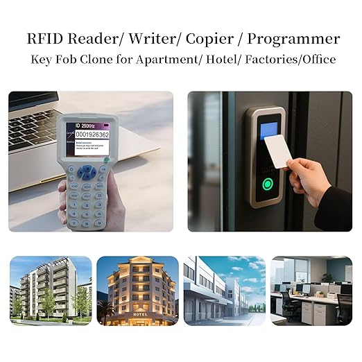RFID Copier RFID Reader Writer Multi-Frequency RFID Card Reader Smart Card Decoder with Free Software and USB for Access Control Home Security