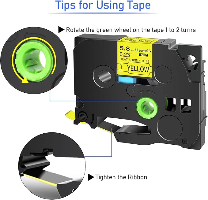 3 Pack Compatible for Brother Ptouch HSe-611 HSe611 HS-611 HS611 Black on Yellow 5.8mm 0.23'' Heat Shrink Tubing Label Tape for Wire Cable use in PT-D600 P700 P750W P900 Label Printer