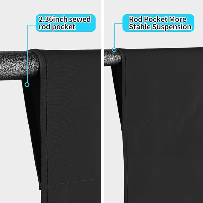 10 x 20 ft Backdrop Background Black Screen Black Backdrop for Photography Video Recording Picture Shooting high Density Polyester Fabric Pure Recording Parties Curtain