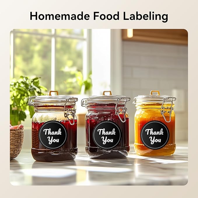 NIIMBOT Black Round Labels 50x50mm(1.97'' x 1.97''), for M2/M3 Label Maker, Suitable for Essential Oils Aromatherapy Bathroom Bakery Gift Labels, Waterproof Oilproof and Long Storage