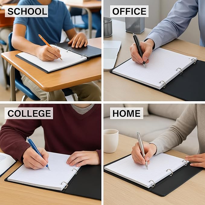 WritePads Notebook Paper Wide Ruled Loose Leaf Paper, Standard 8"x10-1/2" Bulk Lined Paper, 3 Hole Punched Filler Paper For 3 Ring Binder,150 Sheets/Pack, 4 Pack, White, MADE IN USA