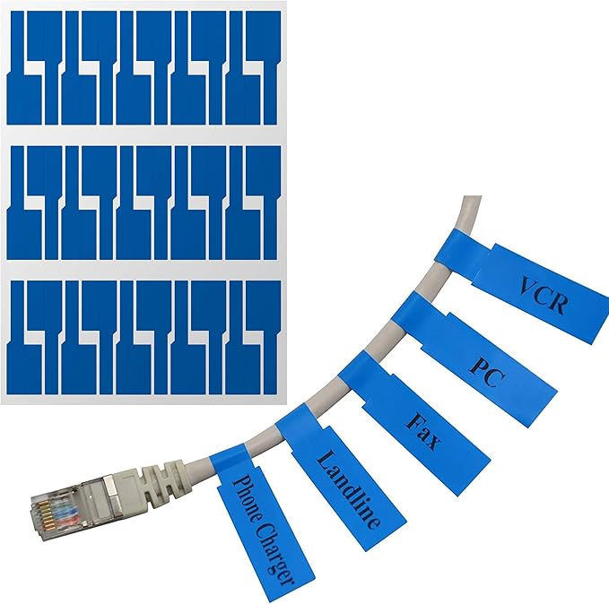 Mr-Label® (20 Sheets, 600 Labels) Blue Self-Adhesive Cable Label - Waterproof | Tear Resistant | Durable - with Online Print Tool - for Laser Printer