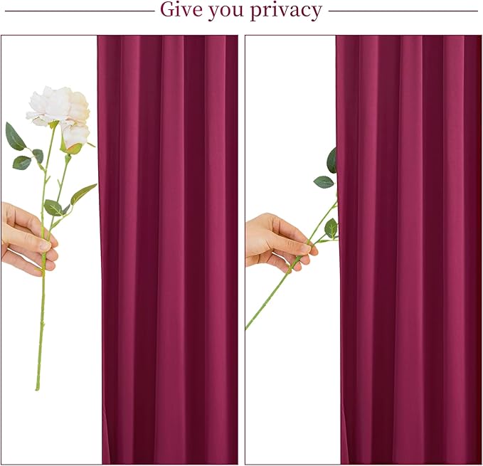 8 Panels Burgundy Backdrop Curtain for Wedding Parties Wrinkle Free Maroon Photo Curtains Backdrop Drapes Fabric Decoration for Birthday Bridal Shower Ceremony 40ft(W) x 10ft(H)