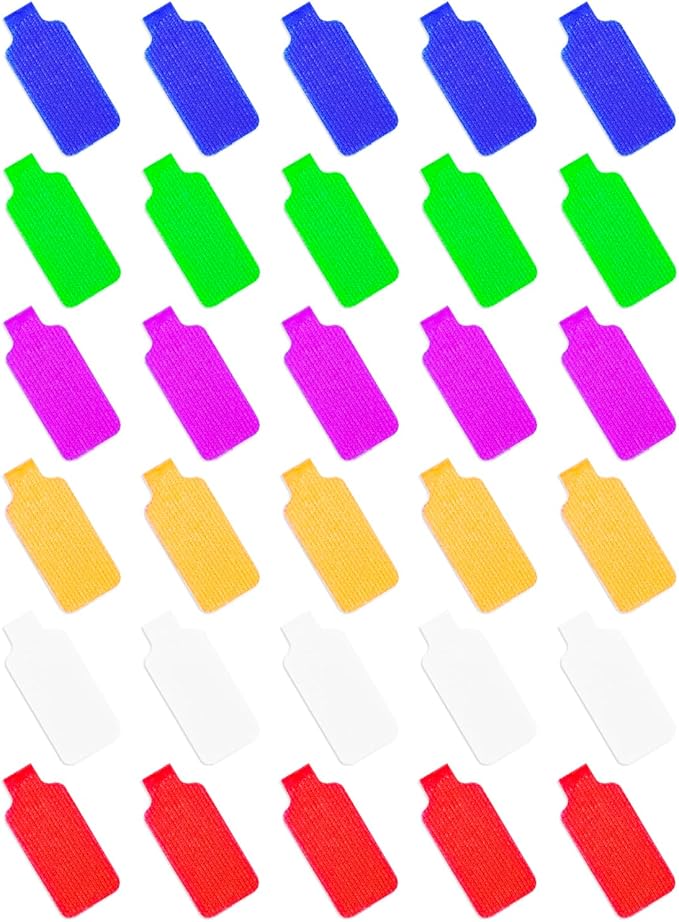 30 Pcs Multi-Color Cable Labels - Write On Cord Labels, Electronic Cable Identification Tags for Computers and Electronics, Assorted Colors