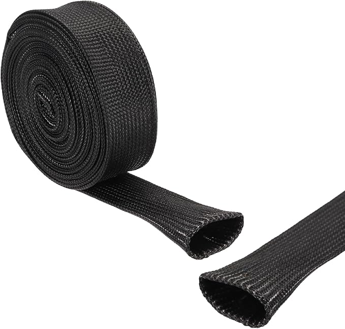 uxcell Insulation Cable Protector,4mm/0.16 Inch-3m/10 Feet High Temp Fiberglass Sleeve Black