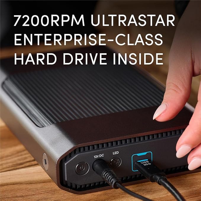 SanDisk Professional 4TB G-Drive Enterprise-Class External Desktop Hard Drive - 7200RPM Ultrastar HDD Inside, USB-C (10Gbps), USB 3.2 Gen 2, Mac Ready - SDPHF1A-004T-NBAAD