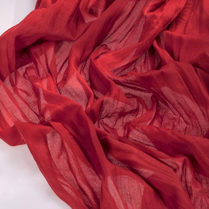 Socomi Red Fall Thanksgiving Cheesecloth Table Runner Boho Rustic Gauze 120 inch 10FT Cheese Cloth Runner for Wedding Party Baby Shower Birthday Home Decor Holiday Decorations