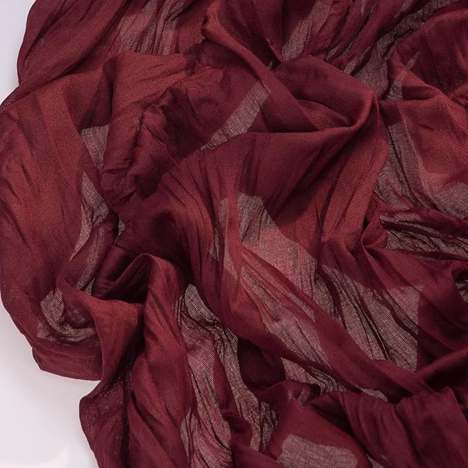 Socomi 6pcs Burgundy Red Fall Thanksgiving Cheesecloth Table Runner Boho Rustic Gauze 120 inch 10FT Cheese Cloth Runner for Wedding Party Baby Shower Birthday Home Decor Holiday Decorations
