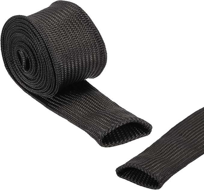 uxcell Insulation Cable Protector,20mm/0.79 Inch-1m/3 Feet High Temp Fiberglass Sleeve Black