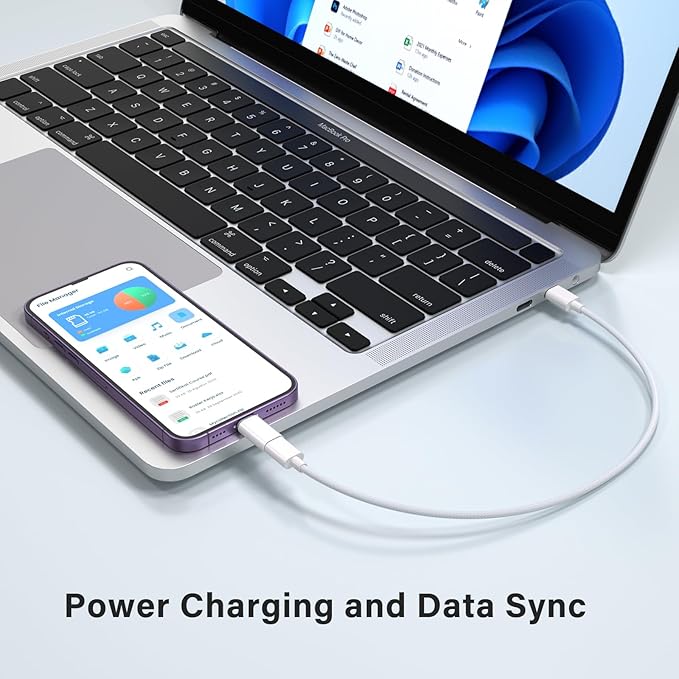USB C Type C to Lightning Adapter MFi Certified 4 Pack 27W Fast Charging Support Data Sync,Lightning to USB Type C Cable Adapter for iPhone/iPad/for Airpods,with Anti-Lost Loop,Not for Audio/OTG