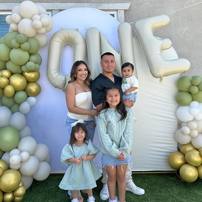40 Inch Letter Balloons M, Big Custom A-Z Alphabet Foil Name Balloon Cream White, Self Inflating Beige Customize Helium Balloon Letters M for Women Girls Birthday Bride Baby Shower Party Decorations