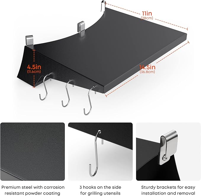 Stanbroil Grill Side Table for 22 Inch Weber Master-Touch & Original Kettle & Original Kettle Premium Charcoal Grills