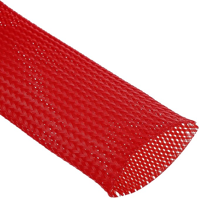 uxcell Expandable Sleeving,2 3/4-inch 10ft Cable Sleeve, Red