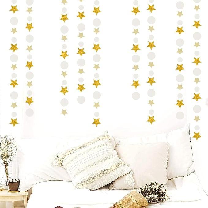 White-Gold Wedding Engagement Party-Decorations Garland - 52Ft Boho Anniversary Brunch Hanging Decoration Streamers Banner, Bachelorette Neutral Baby Bridal Shower Birthday Decor Panduola