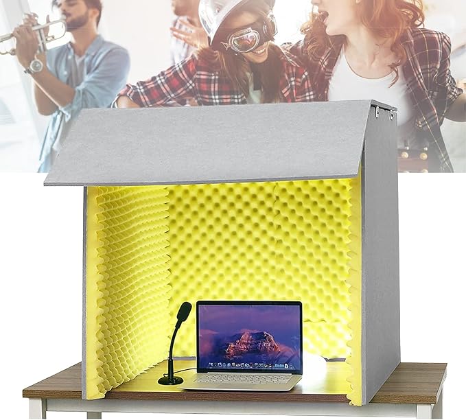 Portable Sound Recording Vocal Booth Box,Desktop Soundproof Cover,Isolation Booth,Sound Absorbing Shield,sound Proof Foam Panels To Filter Vocal,studio Booth,isolation Booth,portable Recording Studio