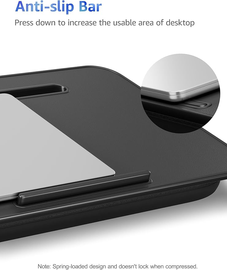 Lap Desk – L.DOCTOR Cushioned Lap Desks, Portable Laptop Desk for Bed, Couch & Floor, Washable Cushion, Built-in Phone & Tablet Slot, Fits 17.3" Laptop – Working, Writing, Gaming – Large, Black