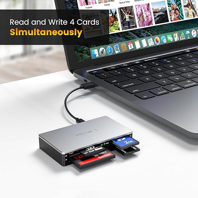 SmartMedia Card Reader Writer All-in-1 USB Universal Multi Card Adapter Slim Hub Read Smart Media, xD, SD, SDHC, SDXC, UHS-I, MMC, MS Pro Duo, CF, MD, Camera Flash Memory Cards For Windows, Mac, Linux
