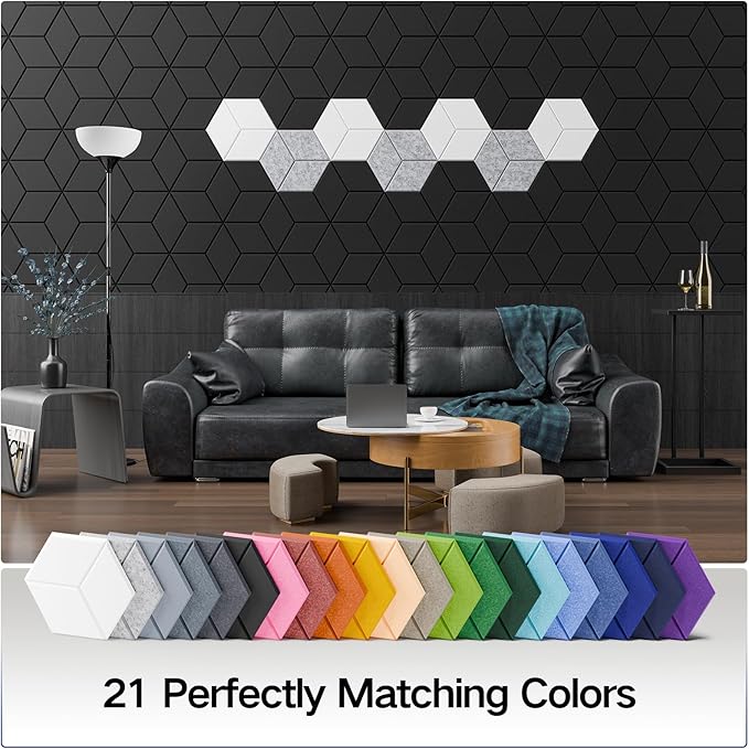 18 Pack Self-Adhesive Acoustic Panels 12" X 10" X 0.4" -Sound Proof Foam Panels for Wall with High Density, Y-Lined Design, Flame Resistant, Absorb Noise and Eliminate Echoe(Telecom Blue)
