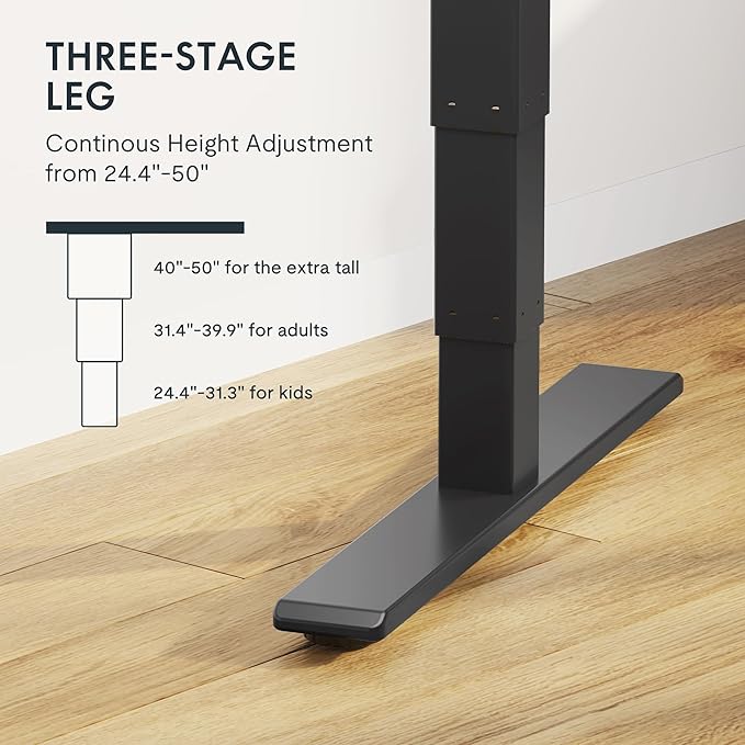 FLEXISPOT E6 MAX Bamboo Dual Motor 3 Stages Standing Desk 72x30 Inch Whole-Piece Board Electric Height Adjustable Stand Up Desk 150KG Load Capacity(Black Frame + Bamboo Curved Desktop)