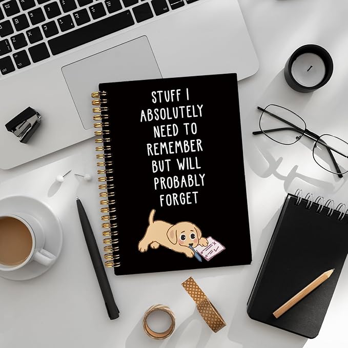 LIANGW Funny Labrador Retriever Puppy Gifts Spiral Notebook Journal, Labrador Retriever Gifts Journal for Writing, Pet Dog Mom Owner Lovers Gift, Dog School Office Stuff Supplies, 5.5x8.3 Inch