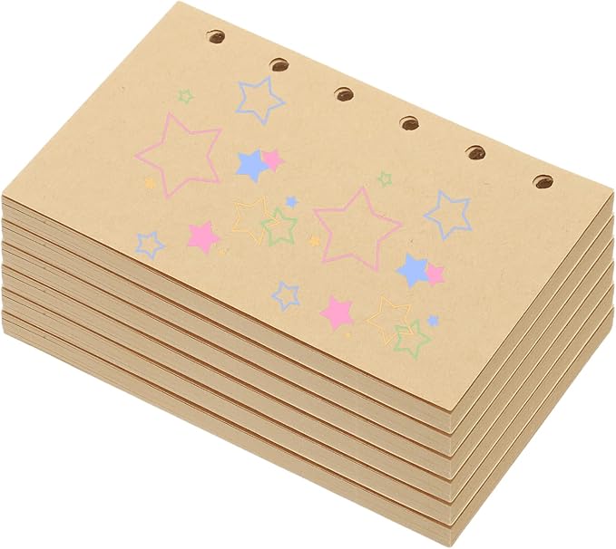 PATIKIL Colored Loose Leaf Paper, 5" x 3.2"(A7) 300 Sheets 6 Holes Punched 150GSM Blank Binder Refill Paper Supplies for Office Note Taking Teacher Planner Journal Notebook, Khaki
