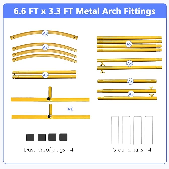 6.6 ft Arch Backdrop Stand, Metal Wedding Arch Stands for Party, Birthday, Wedding, Bridal Shower, Baby Shower Gold
