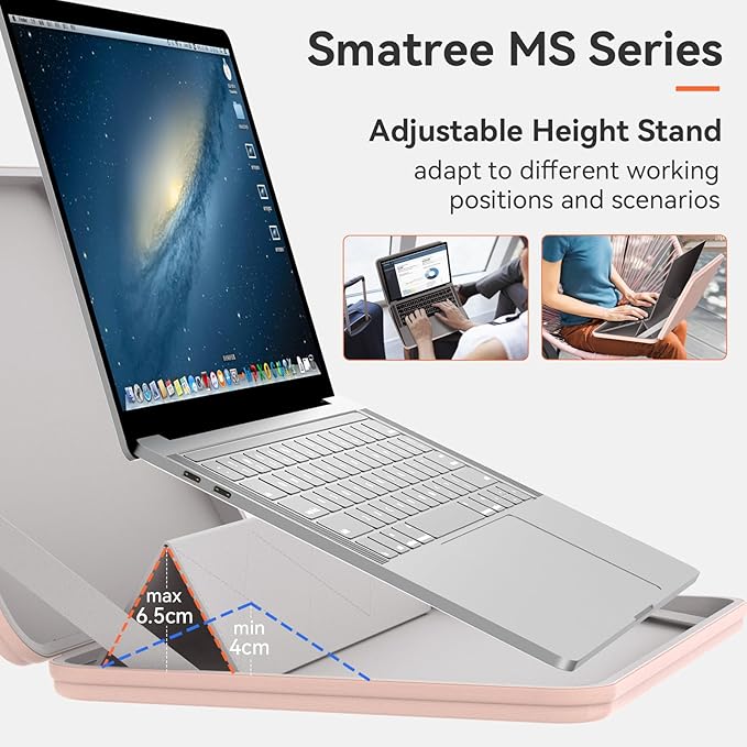 Smatree MS112 Hard EVA Protective Case with Stand Compatible for 16 inch Acer Predator Helios 16/Neo 16 Gaming Laptop,for 16inch Nitro 16 AN16-41-R6HK,15.6inch Predator Helios 3D 15 Spatiallabs, Pink