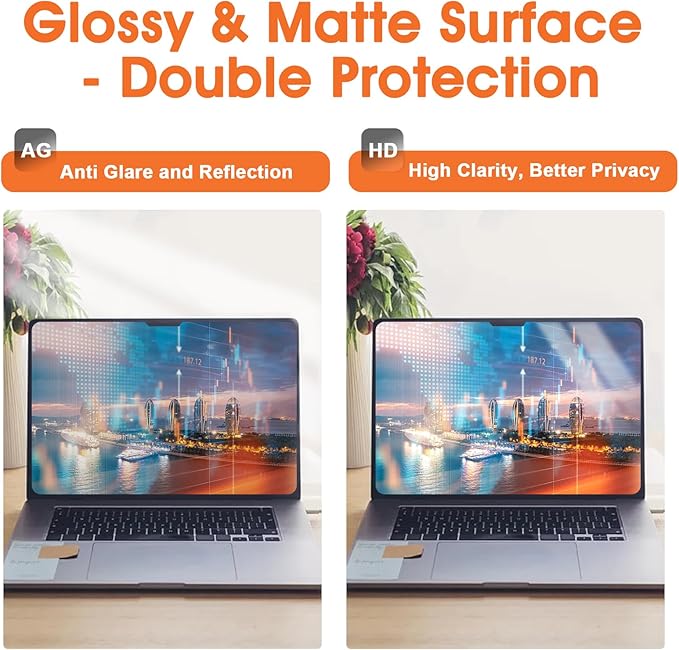 BSPROTE Magnetic Laptop Privacy Screen 15.6 Inch 16:9- Removable Anti-Glare Blue Light Filter, Computer Privacy Screen Shield Compatible with 15.6'' Hp Acer Asus Lenovo Dell Samsung Portable Monitor