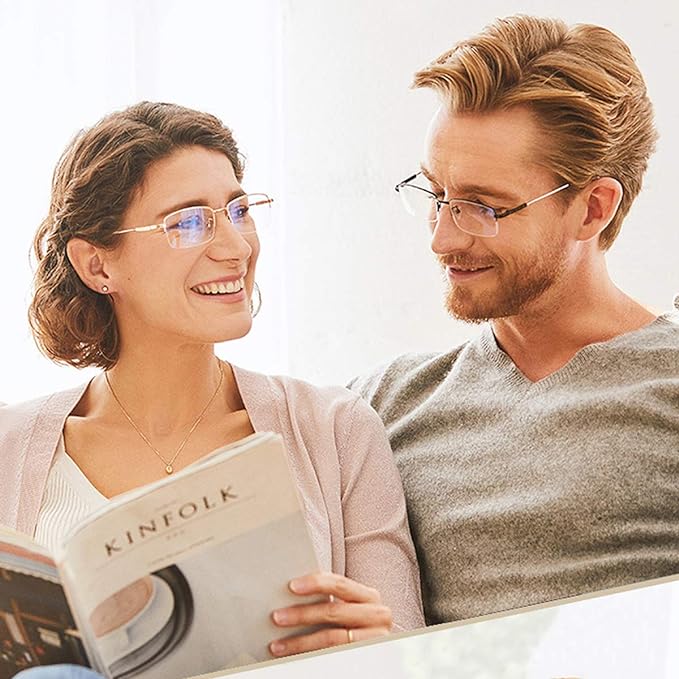 Progressive Multifocus Computer Reading Glasses Blue Light Blocking No Line Lenses Multifocal Readers for Men and Women