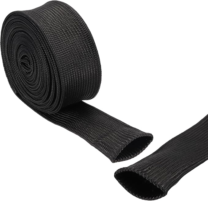 uxcell Insulation Cable Protector,30mm/1.18 Inch-3m/10 Feet High Temp Fiberglass Sleeve Black