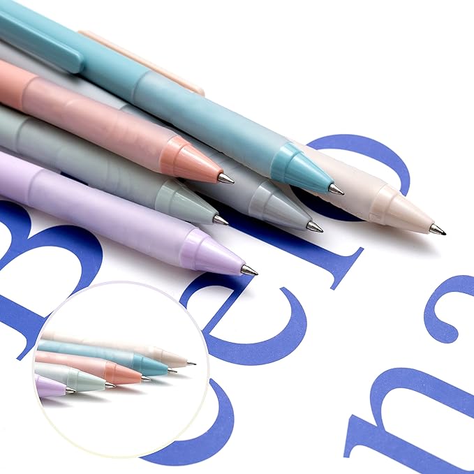 Linbsunne Ballpoint Pens Medium Point 1mm Black Pen with Super Soft Grip Ball Point Pen for Men Women Retractable Pens (6-pack)