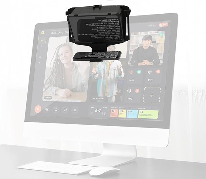 7.7-Inch Mobile Teleprompter, 3-in-1 Handheld/Desktop/Monitor Modes, HD 70/30 Optical Beam Splitter, Remote Control, Compatible with iOS & Android Tablets
